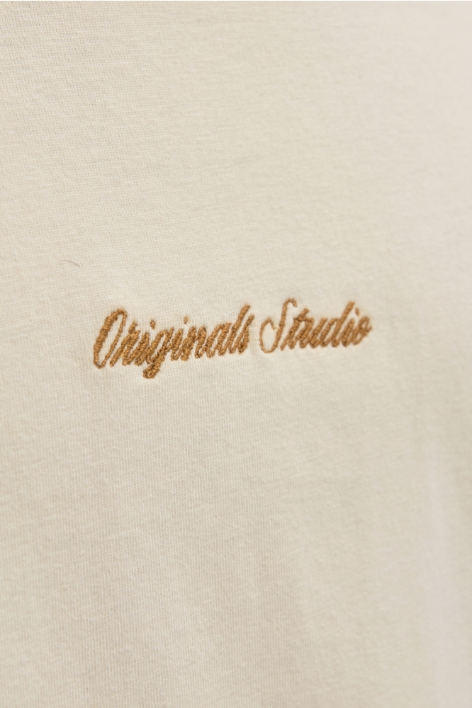 JORNORREBRO EMB TEE SS CREW NECK NO 12282892 ANTIQUE WHITE